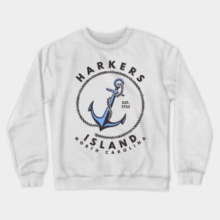 Vintage Anchor and Rope for Traveling to Harkers Island, North Carolina Crewneck Sweatshirt